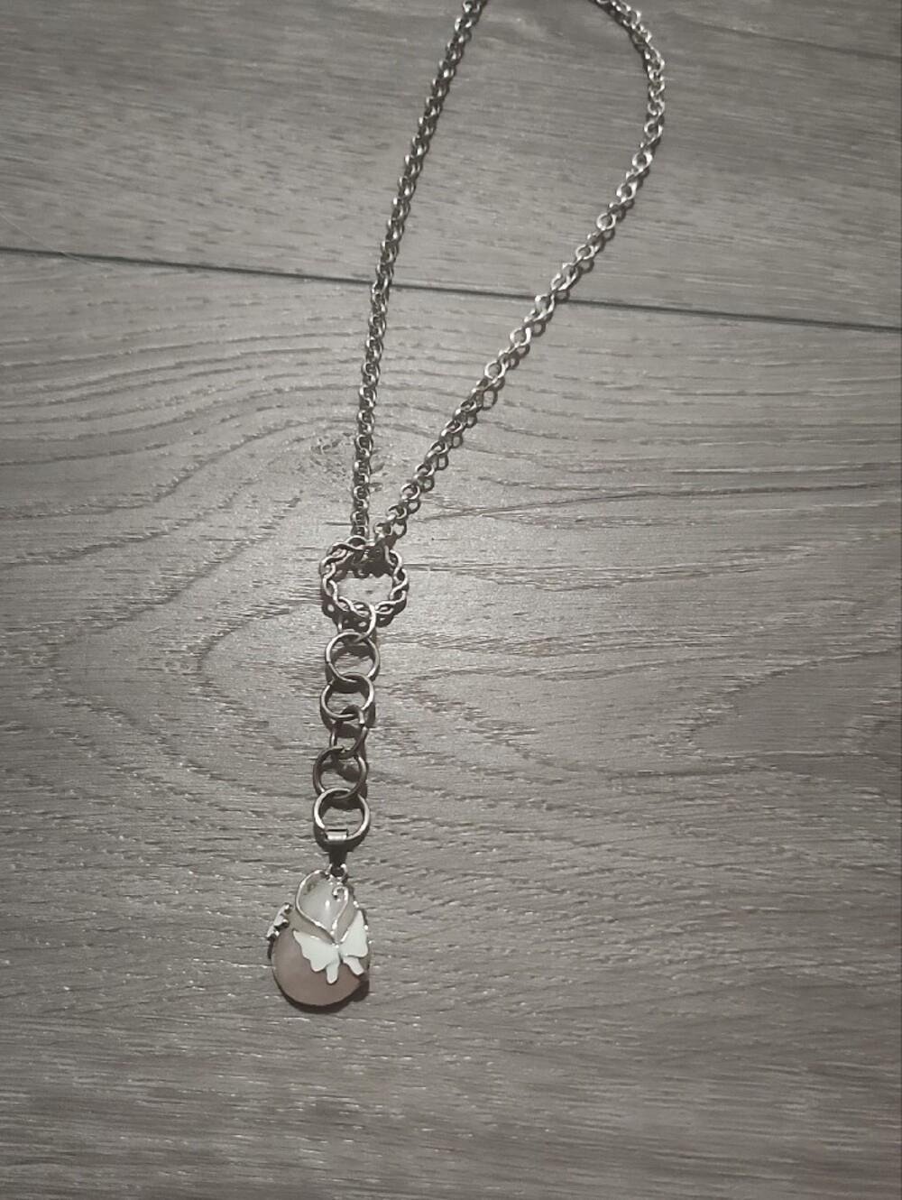 Handcrafted Silver Butterfly Moon Choker - Picture 4 of 5